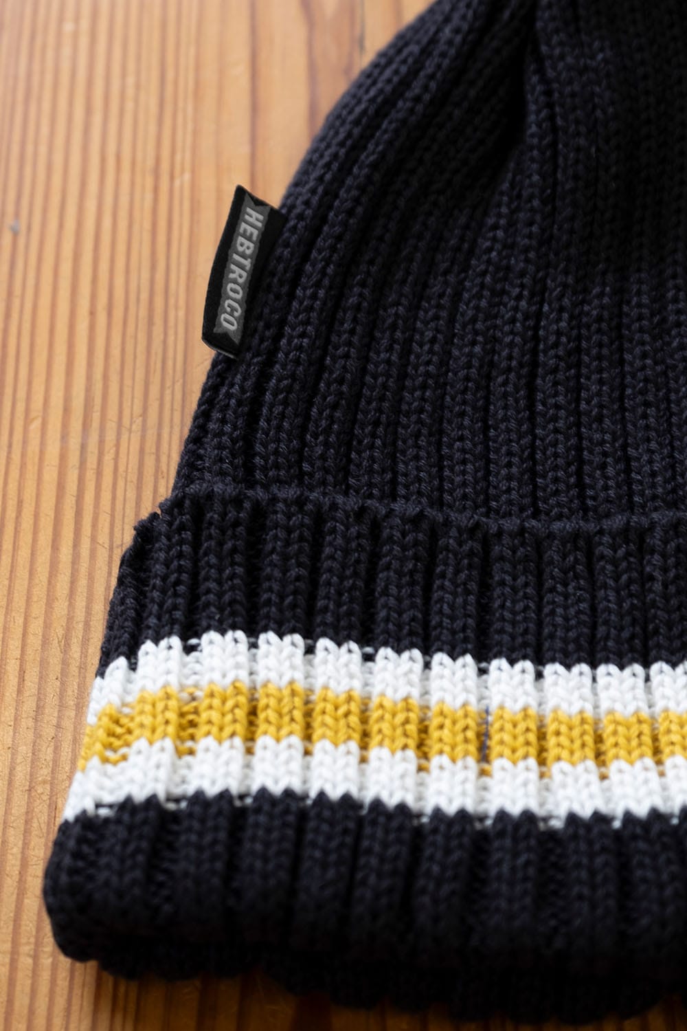 Cotton Knit Hat / Black & Mustard