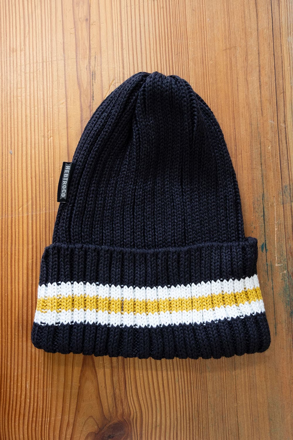 Cotton Knit Hat / Black & Mustard