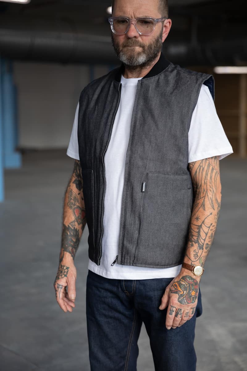Quilted Denim Vest