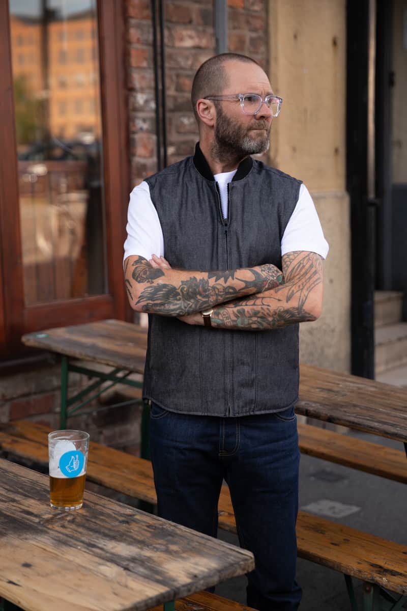 Quilted Denim Vest
