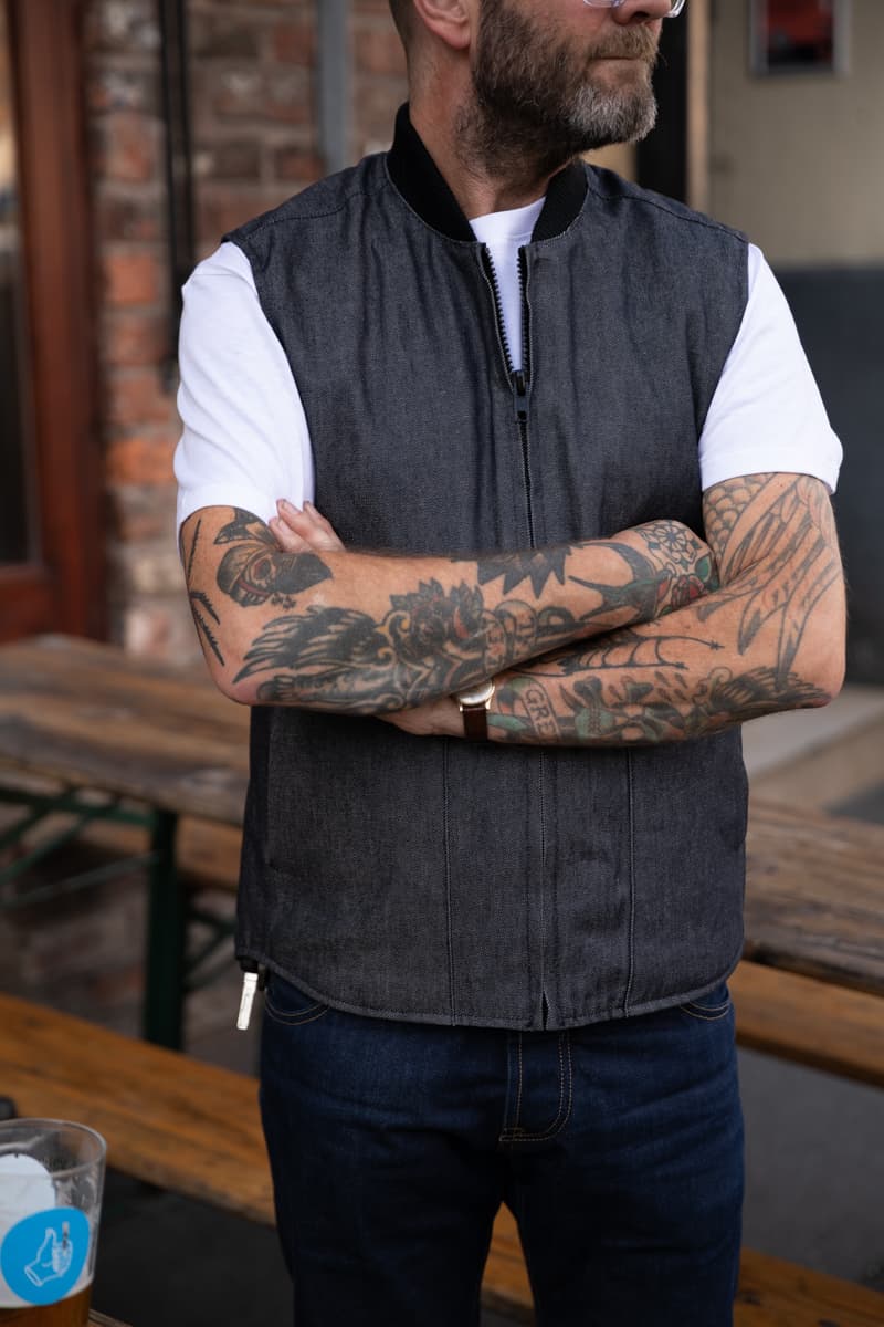 Quilted Denim Vest