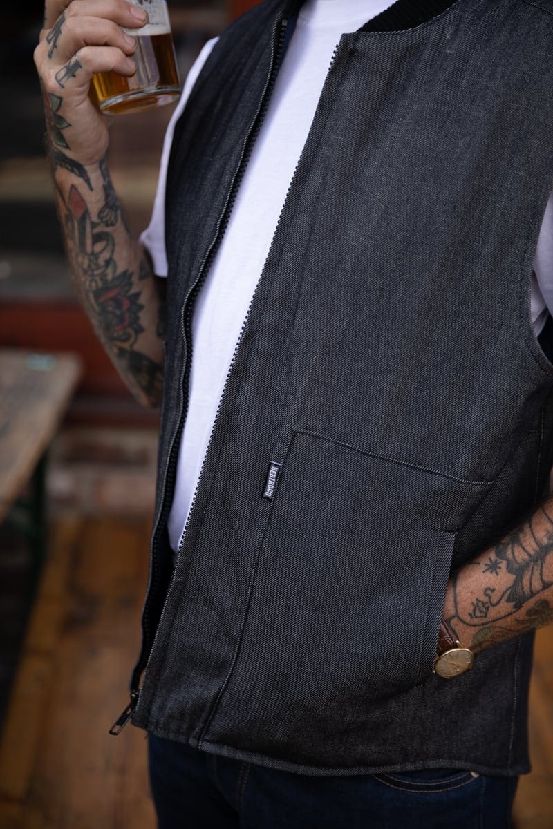 Quilted Denim Vest