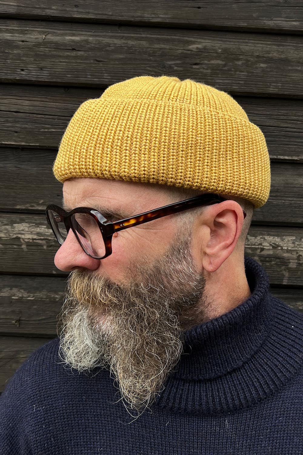 Merino Bifold Watch Cap / Mustard
