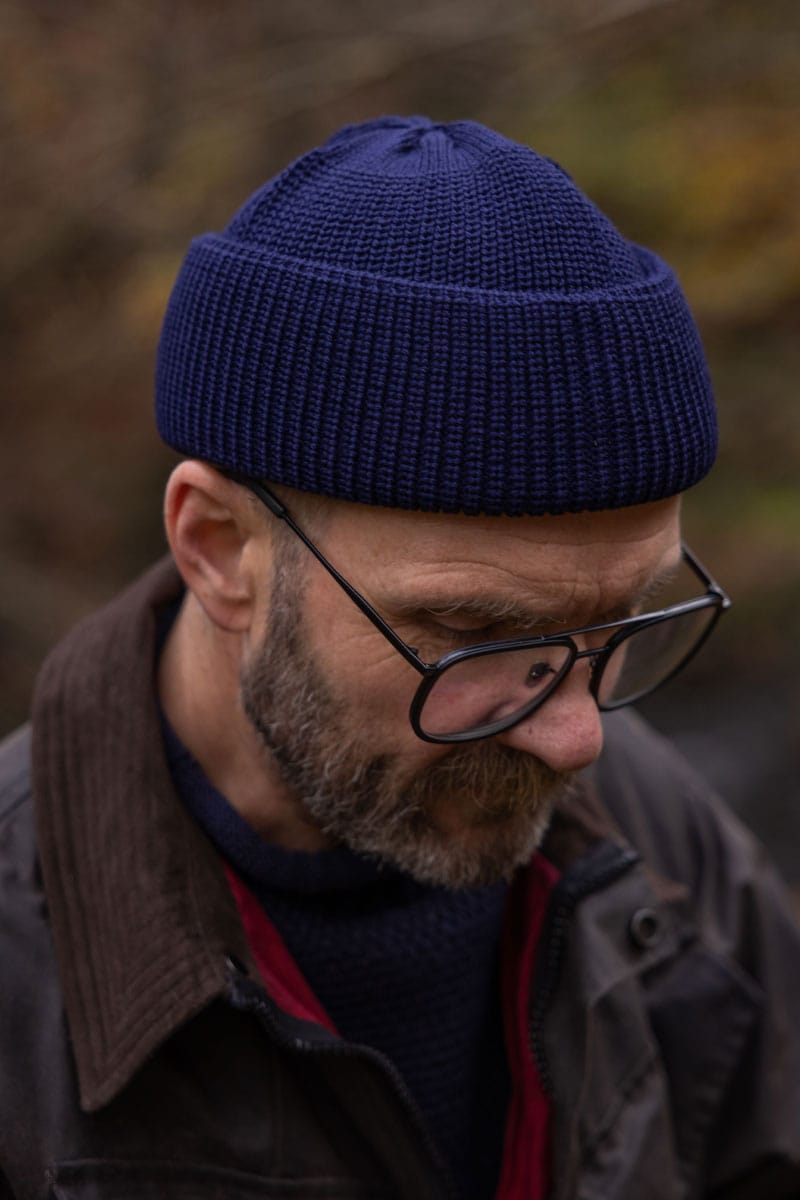 Merino Bifold Watch Cap / Navy