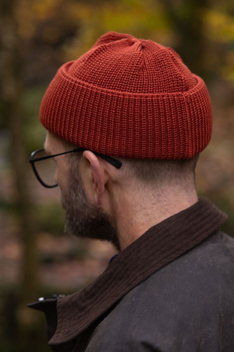 Merino Bifold Watch Cap / Rust
