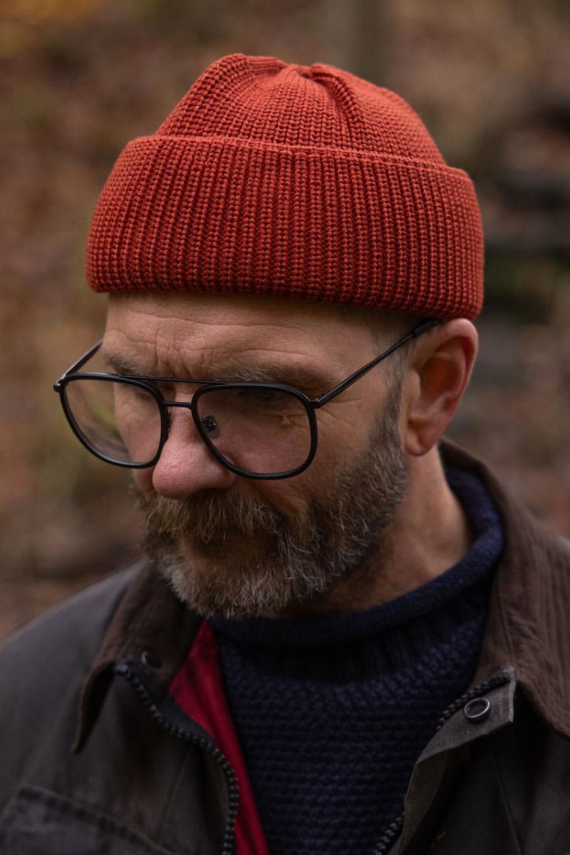 Merino Bifold Watch Cap / Rust