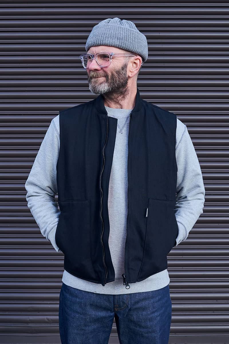 Quilted Selvedge Vest V1 / Double Black
