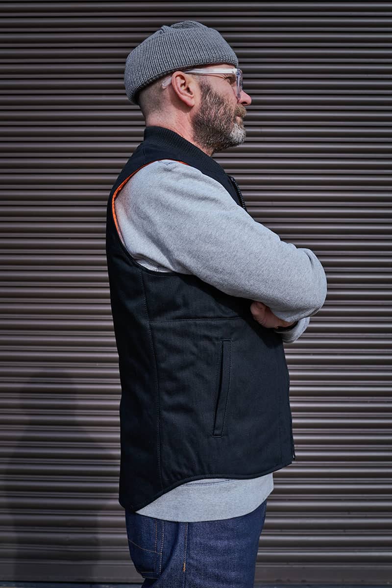 Quilted Selvedge Vest V1 / Double Black