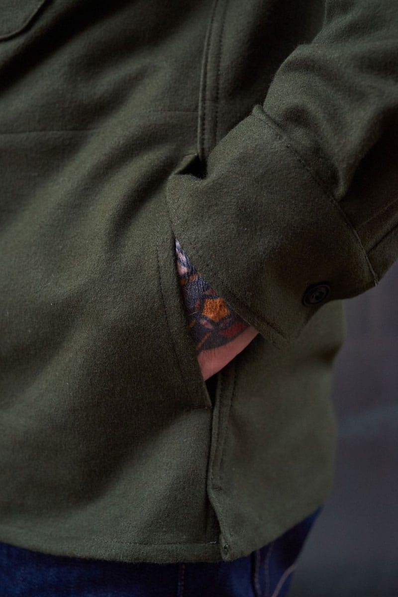 Moleskin Overshirt / Dark Green
