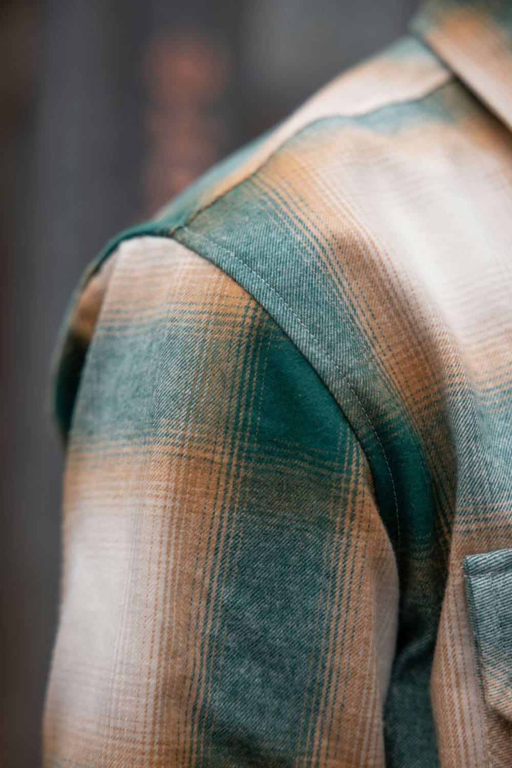 Flannel Overshirt / Green Orange