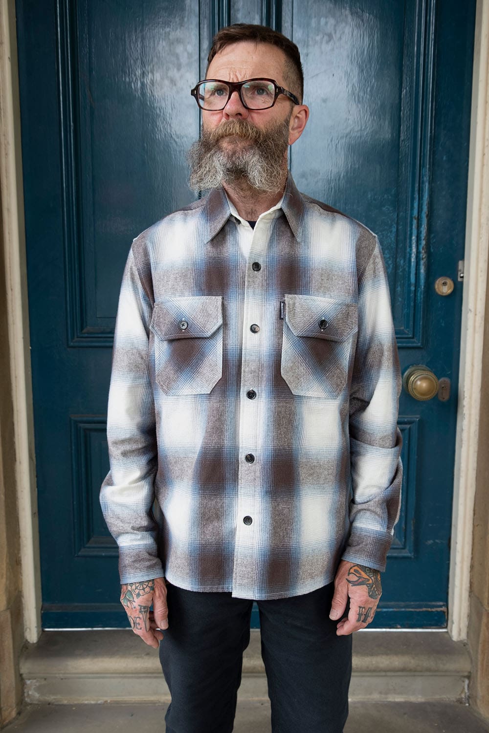 Flannel Overshirt / Brown Blue