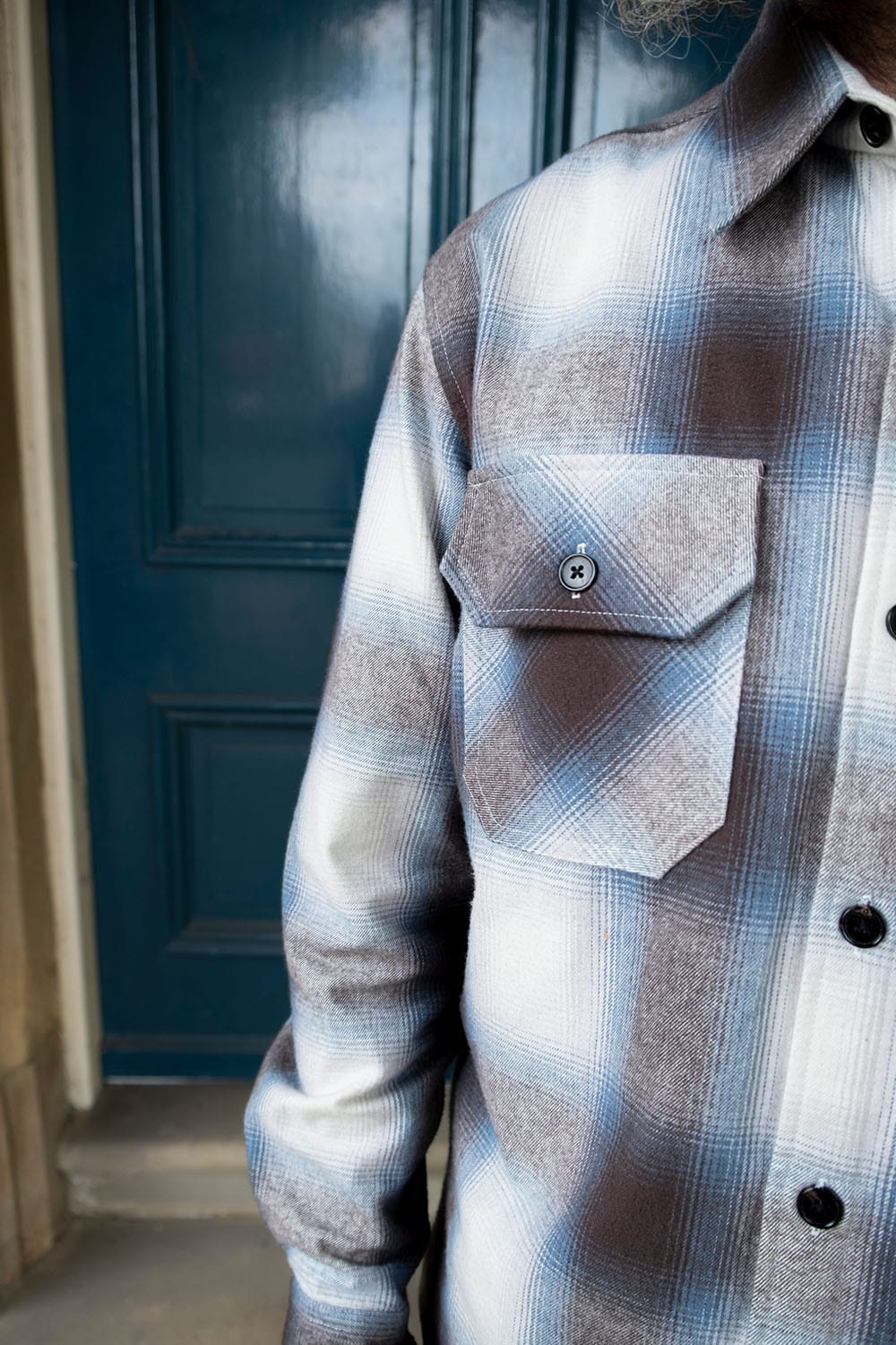 Flannel Overshirt / Brown Blue