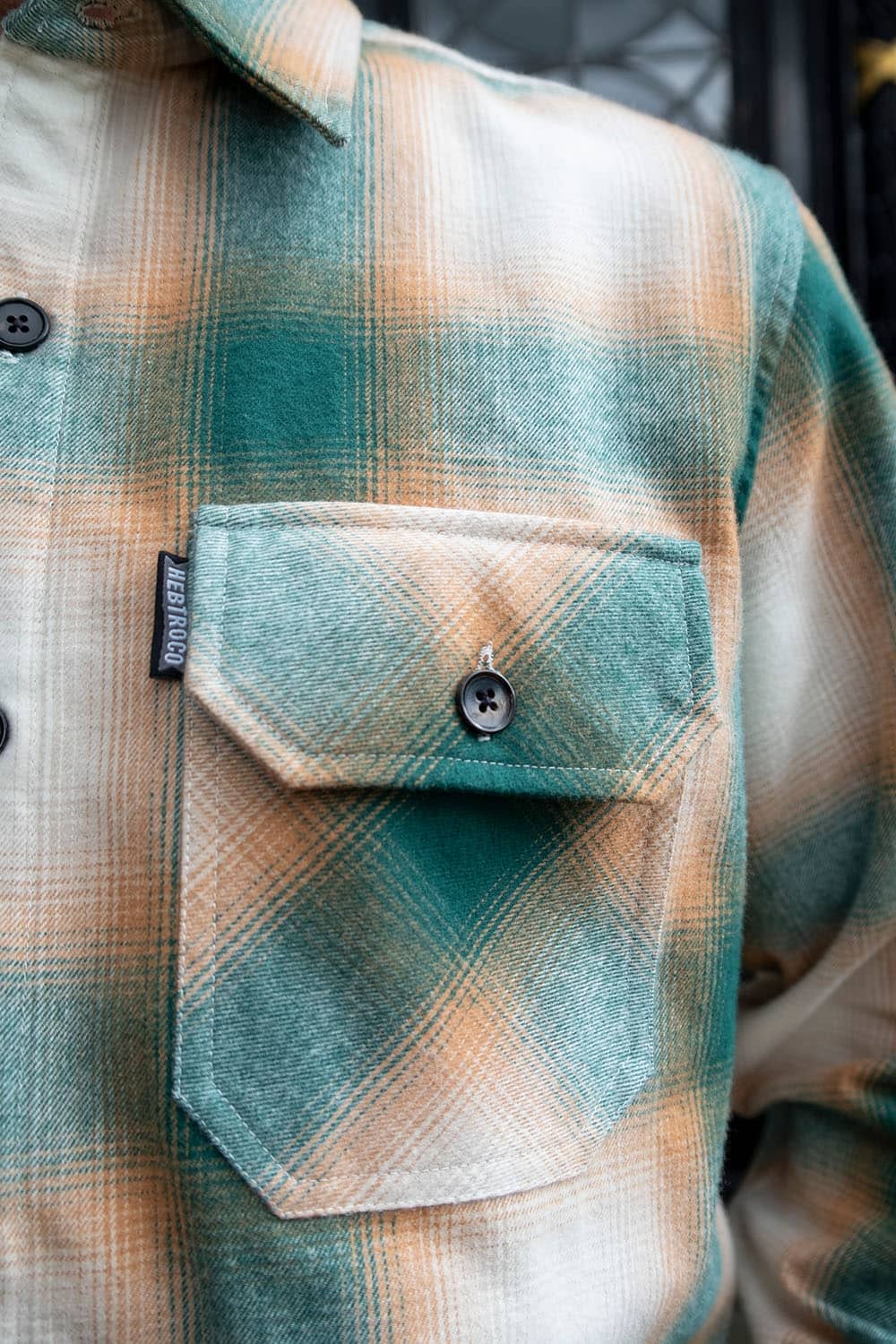 Flannel Overshirt / Green Orange