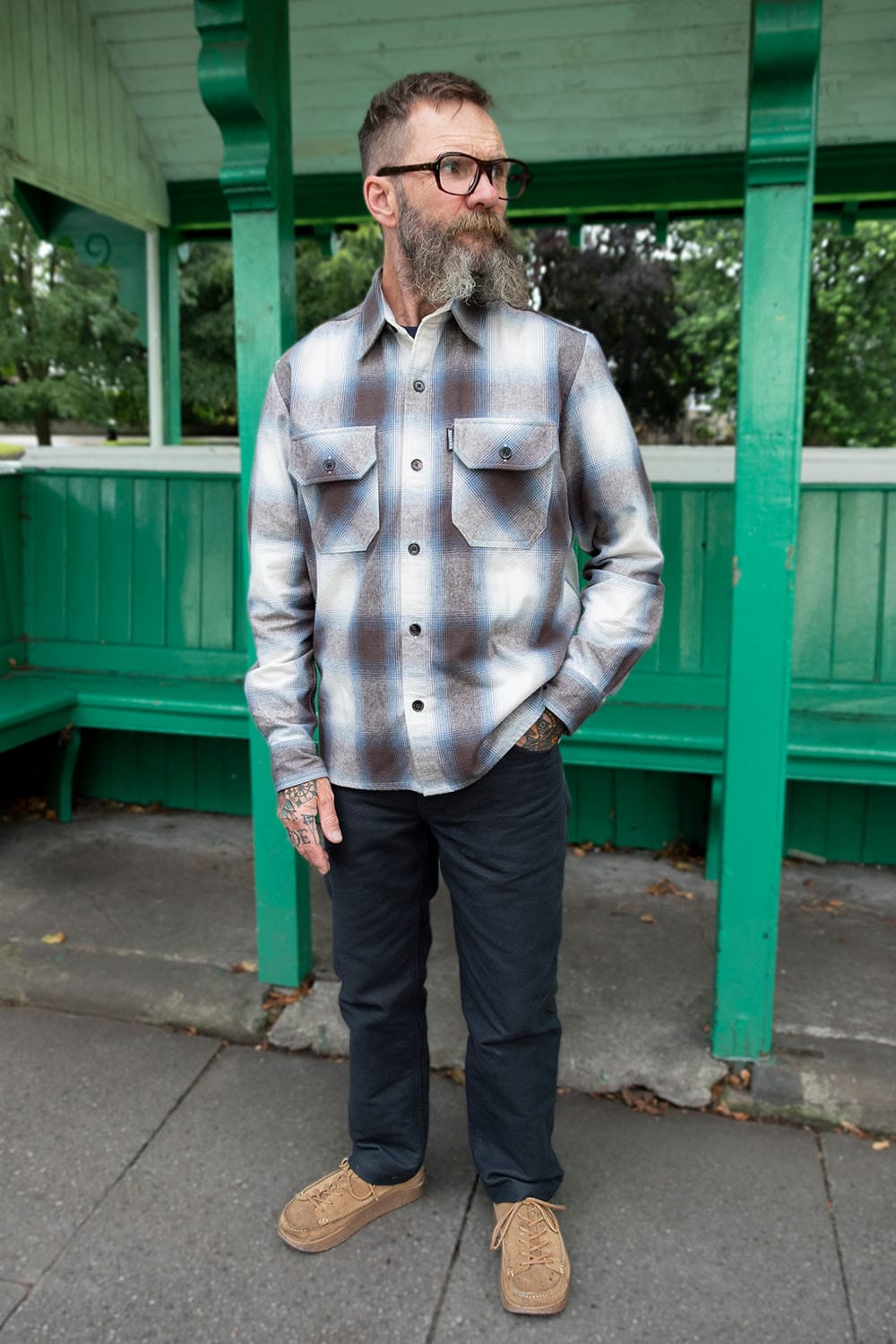 Flannel Overshirt / Brown Blue