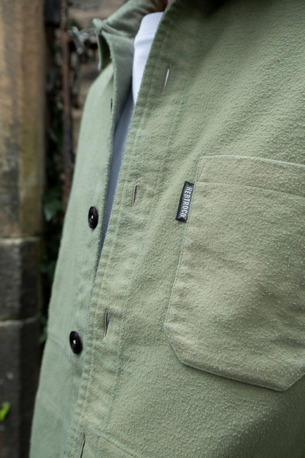 Moleskin Overshirt Reworked / Pistachio