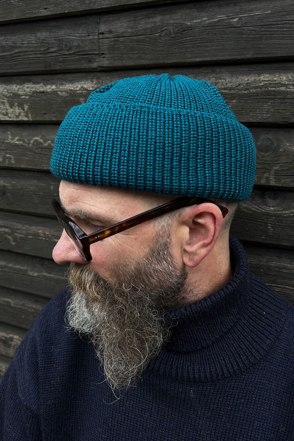 Merino Bifold Watch Cap / Teal