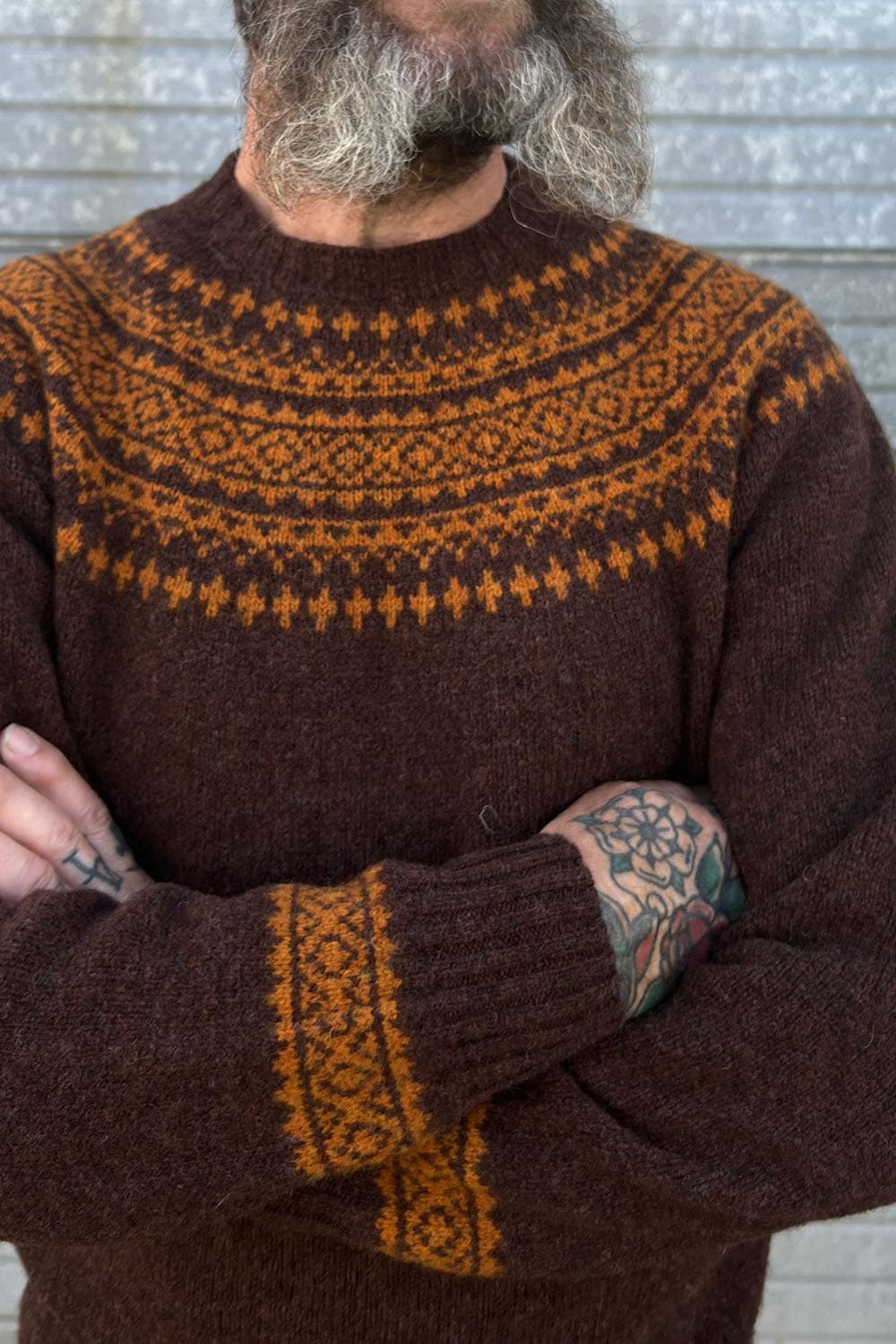 Nordic Fair Isle Jumper / Chocolate Orange