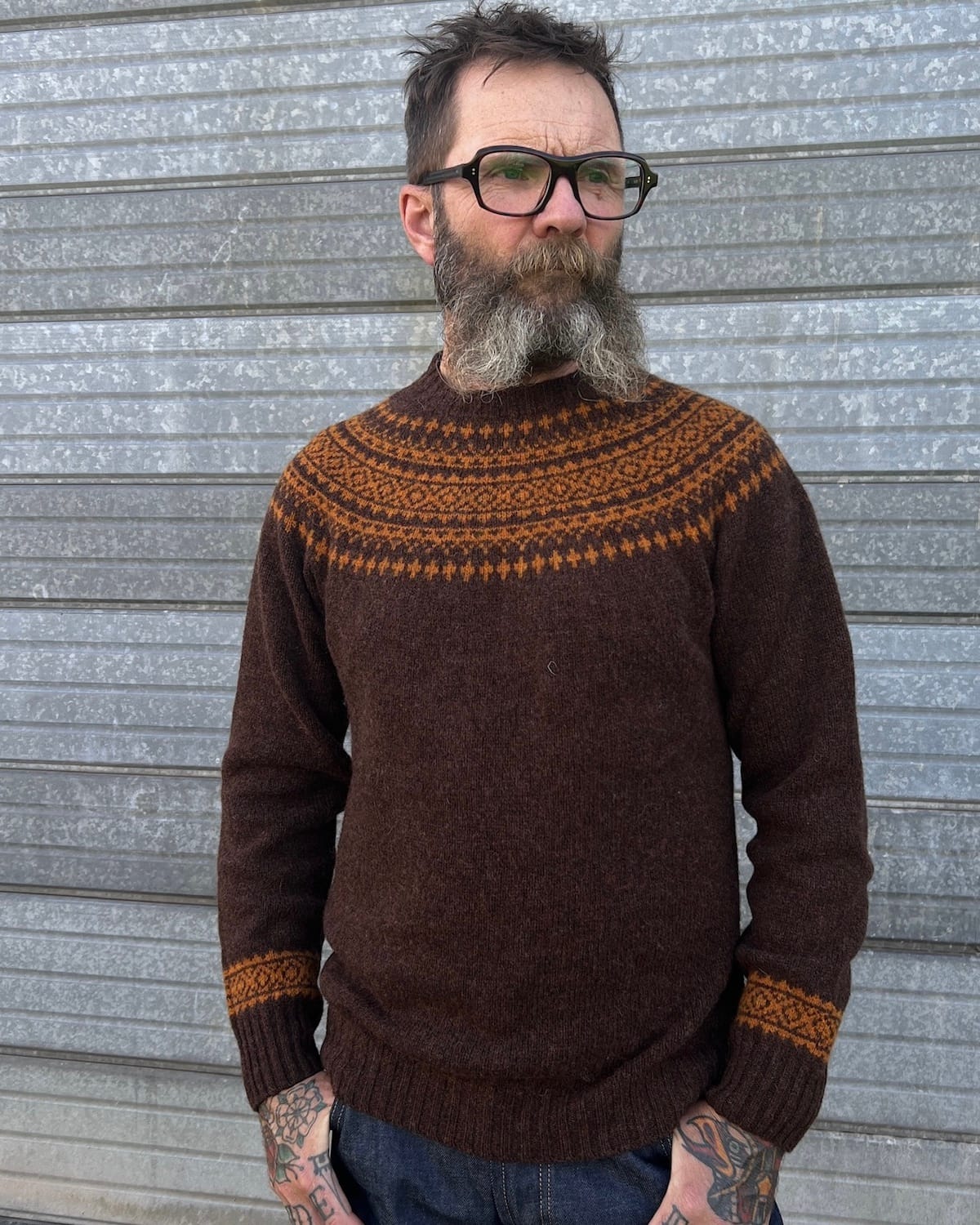 Nordic Fair Isle Jumper / Chocolate Orange