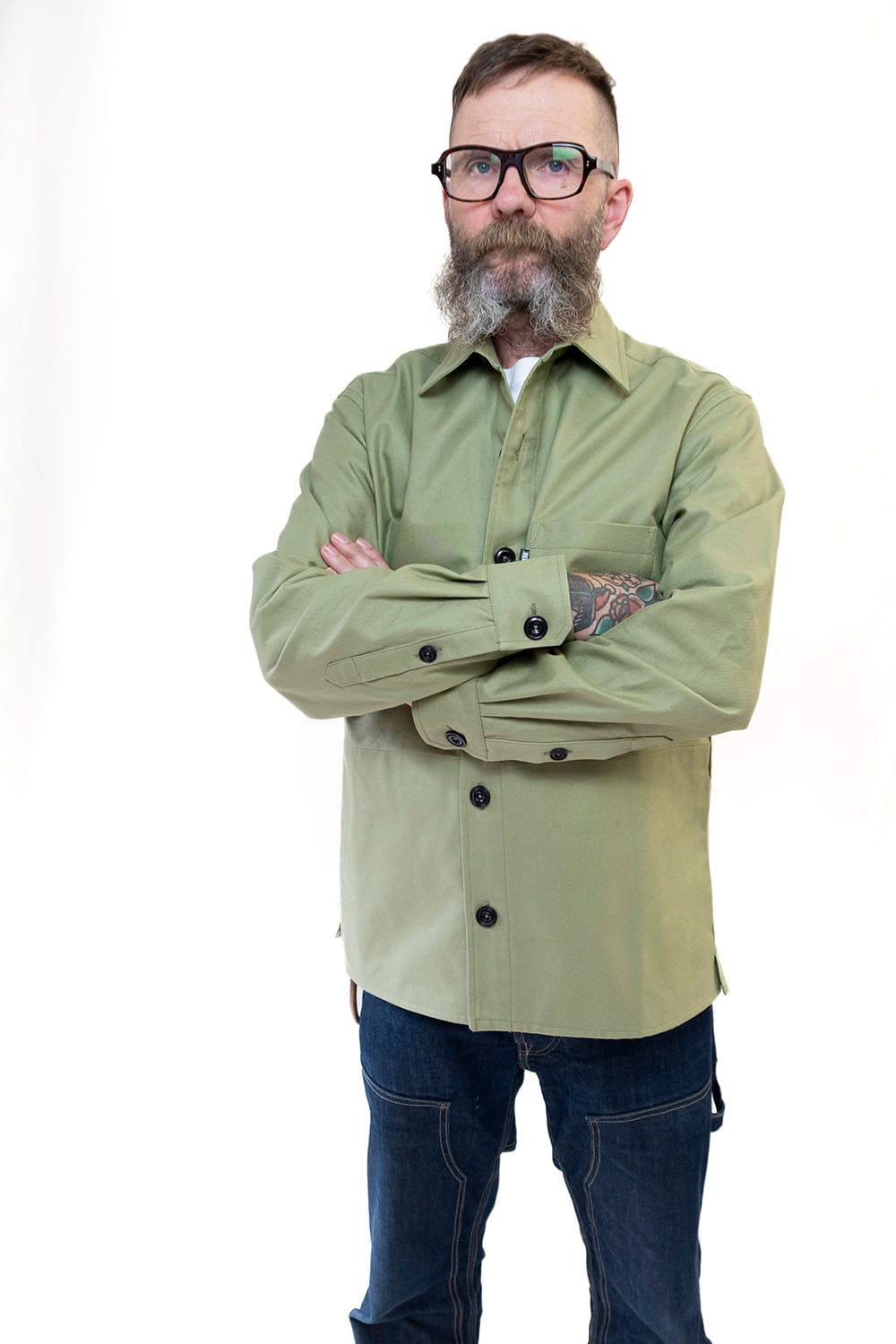 Canvas Overshirt / Mushy Pea Green