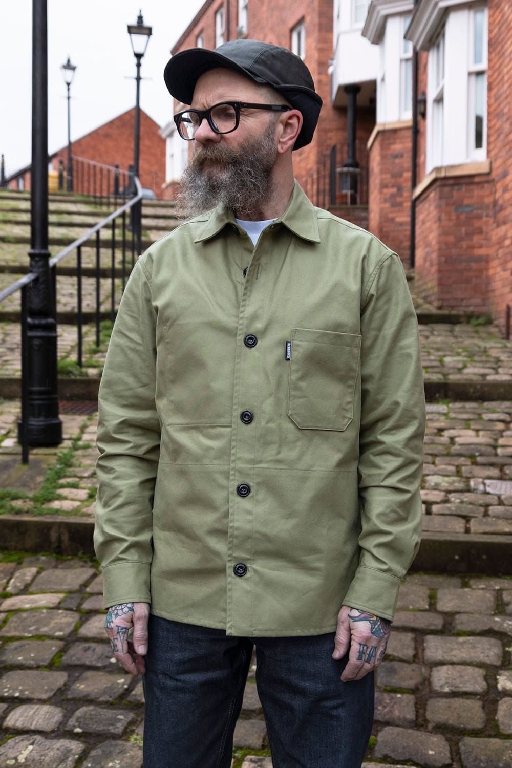 Canvas Overshirt / Mushy Pea Green