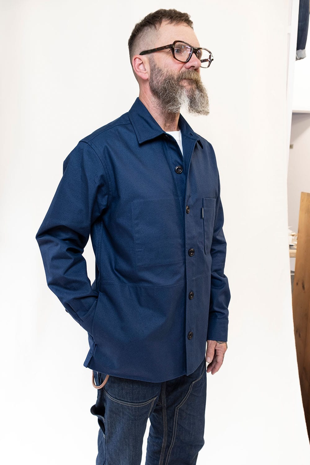 Canvas Overshirt / Petrol Forecourt Blue