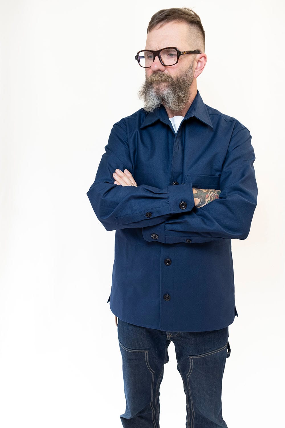 Canvas Overshirt / Petrol Forecourt Blue
