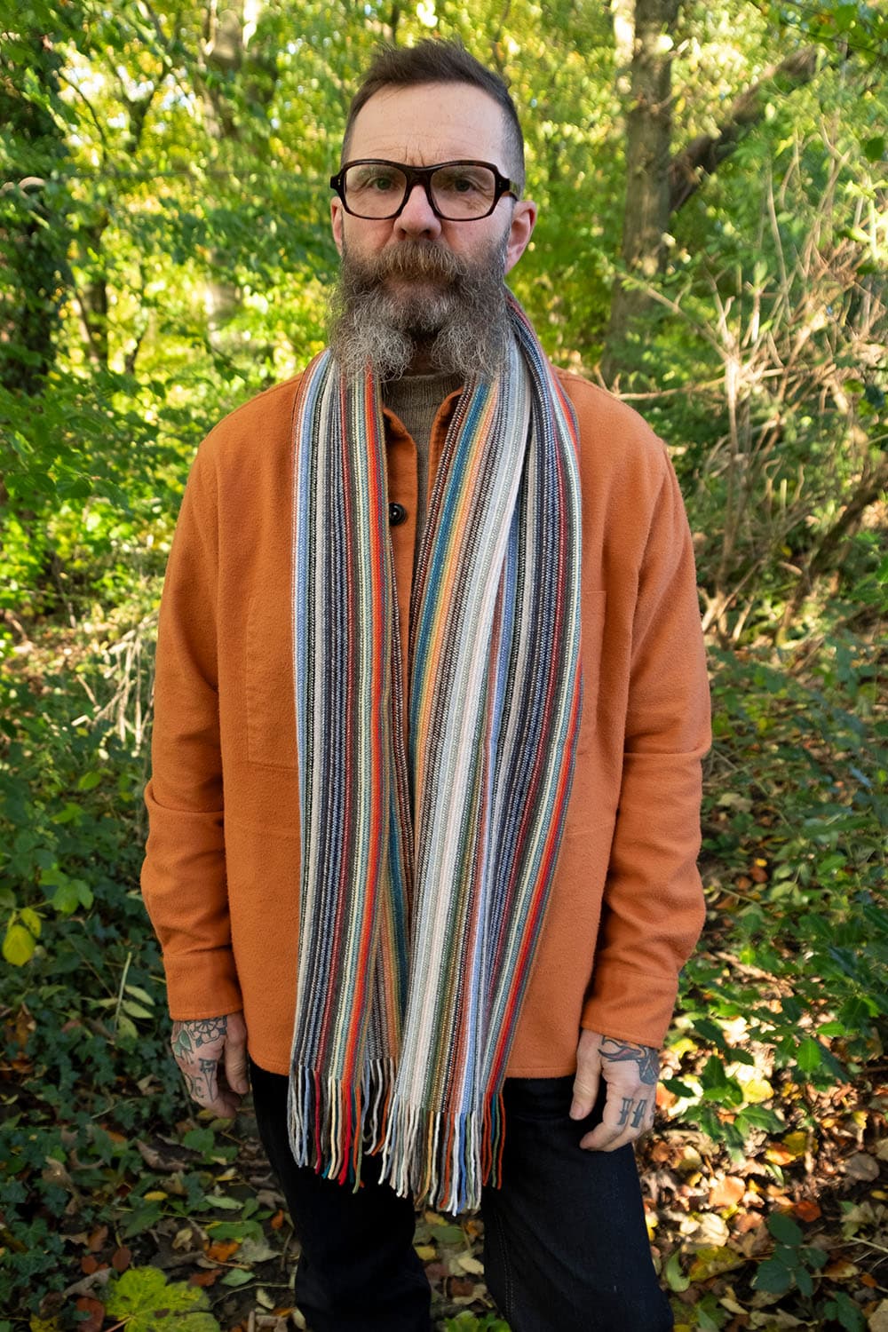 Warp Scarf / Green-Bow