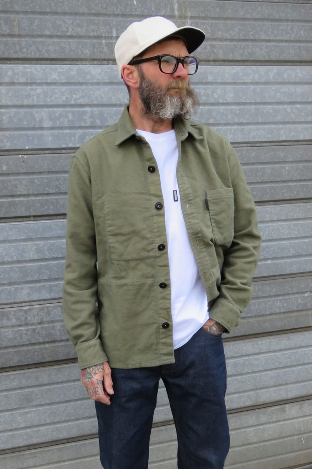 Moleskin Overshirt Reworked / Sage