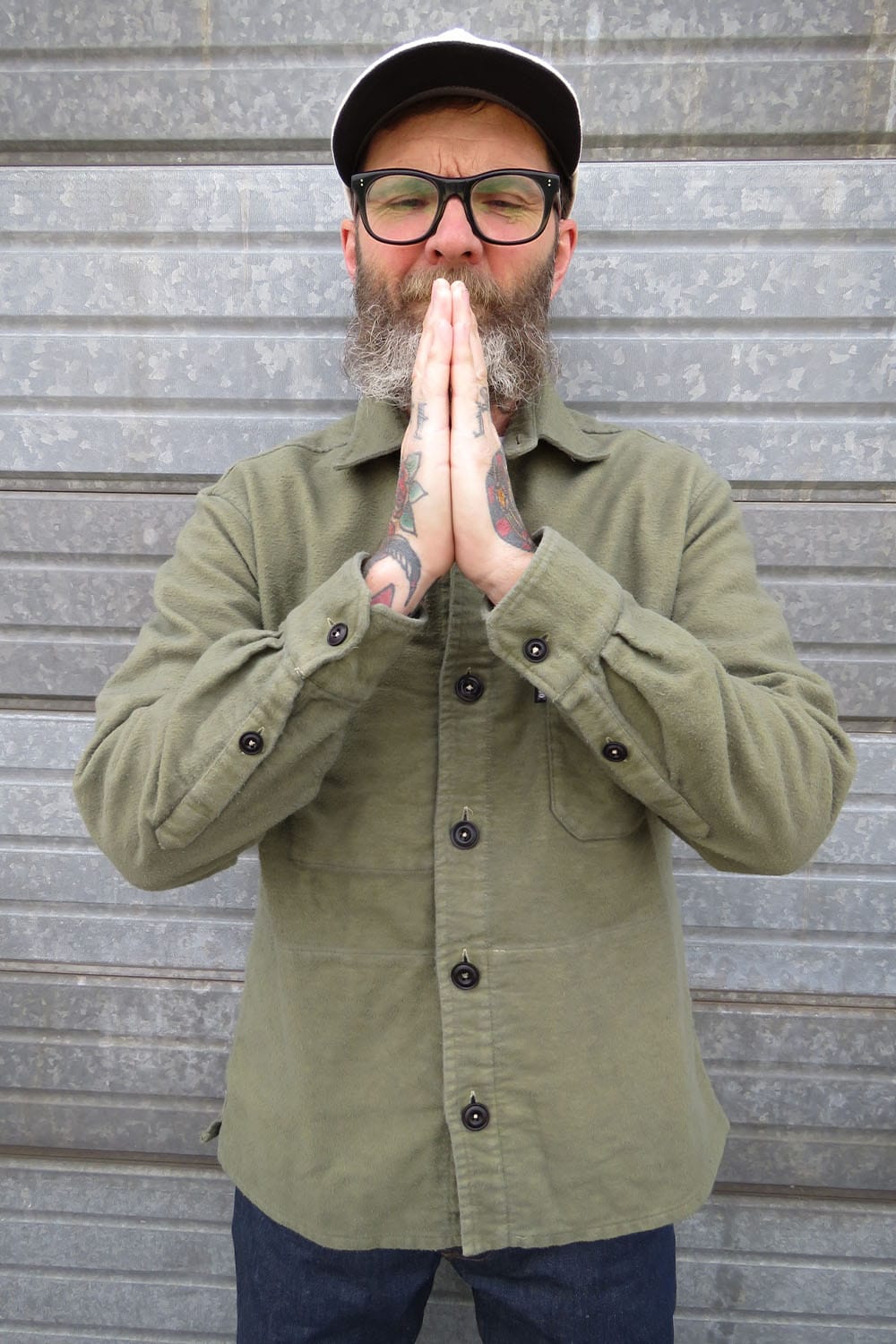 Moleskin Overshirt Reworked / Sage